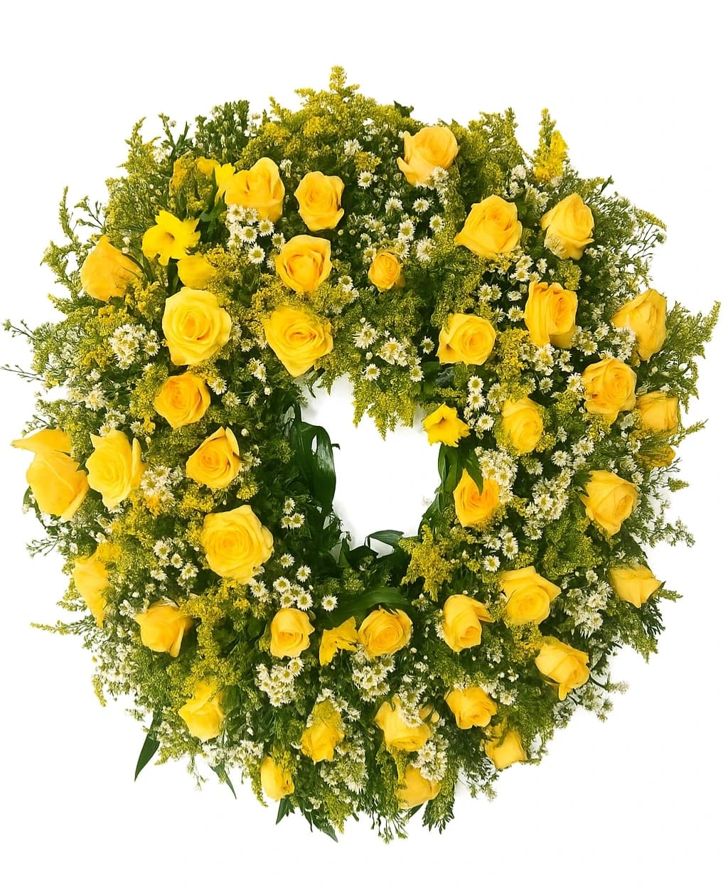 Coroa 40 Rosas Champanhe e Margaridas — coroa de flores para velório em Brasília