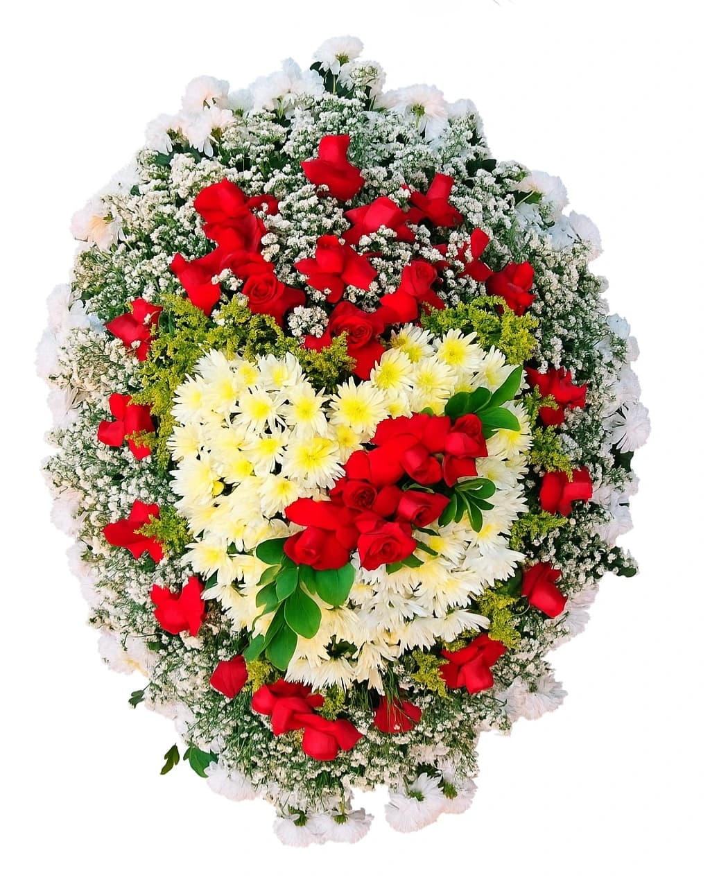 Coroa Campo, Margaridas e Rosas Champanhe — coroa de flores para velório em Brasília