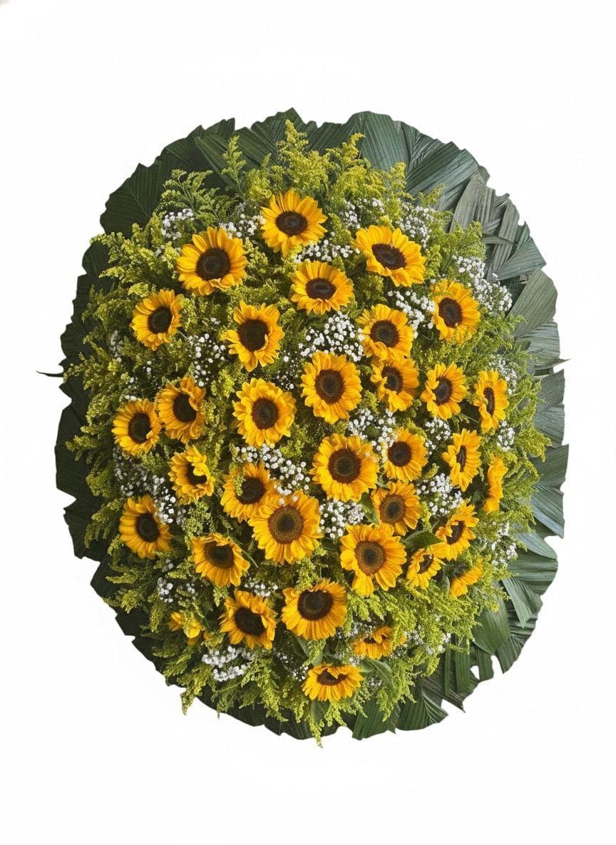 Coroa Girassóis — coroa de flores para velório em Brasília