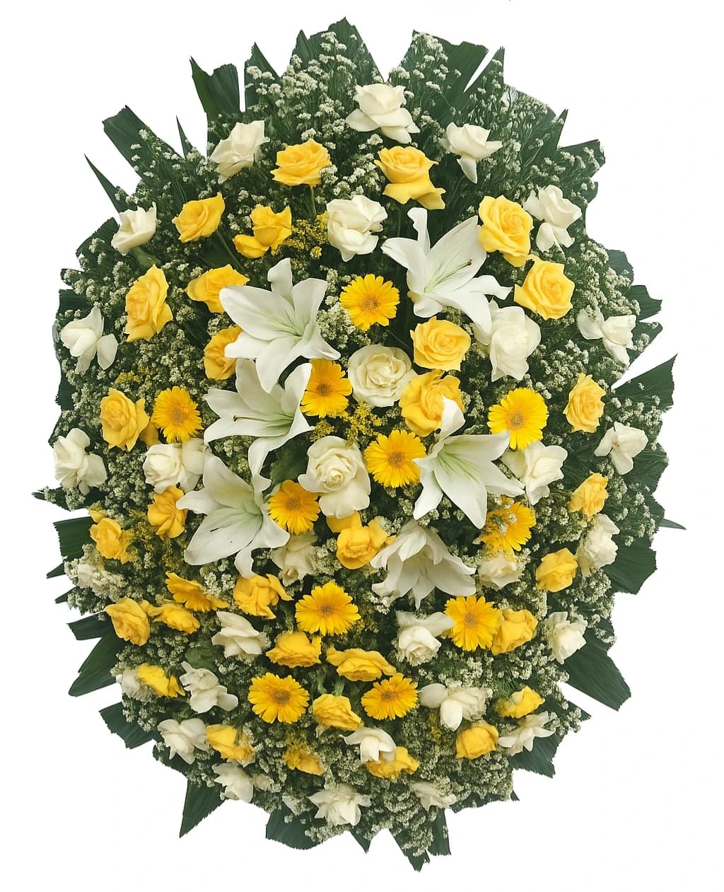 Coroa Mista Rosas, Lírios e Gérberas — coroa de flores para velório em Brasília