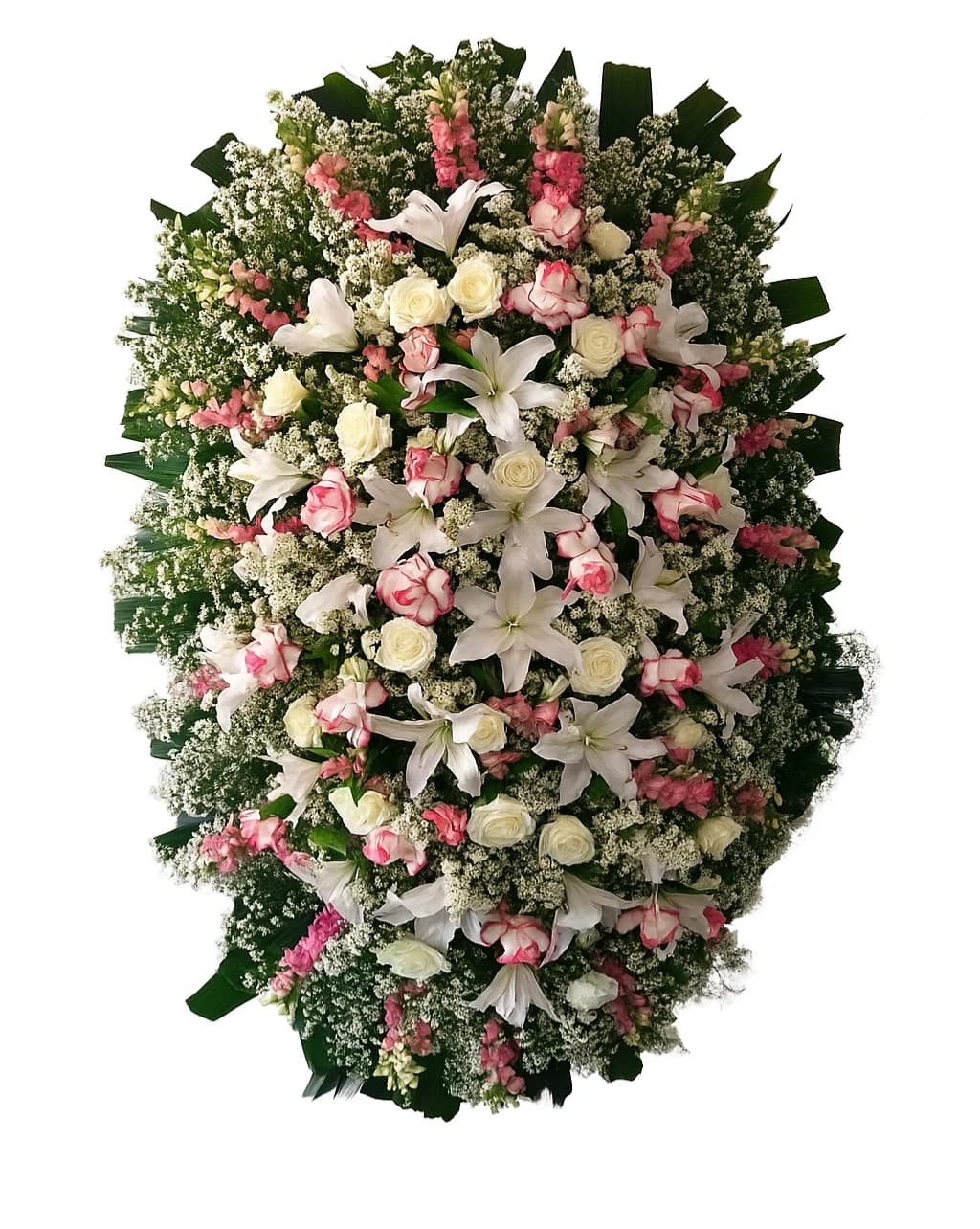 Coroa Orquídeas, Rosas e Lírios Brancos — coroa de flores para velório em Brasília