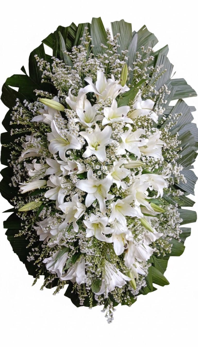 Coroa Rosas Brancas Premium — coroa de flores para velório em Brasília