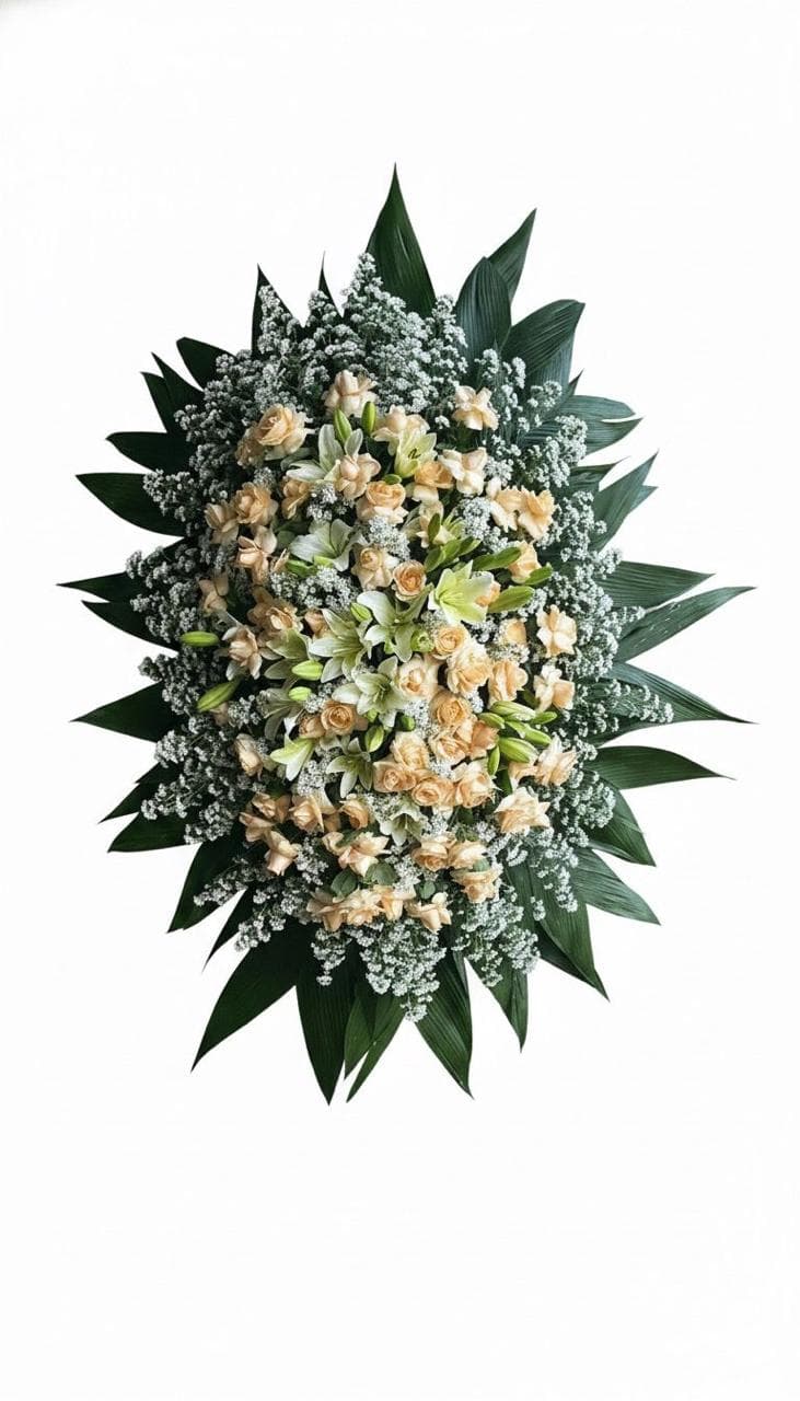 Coroa Rosas Champanhe e Lírios — coroa de flores para velório em Brasília