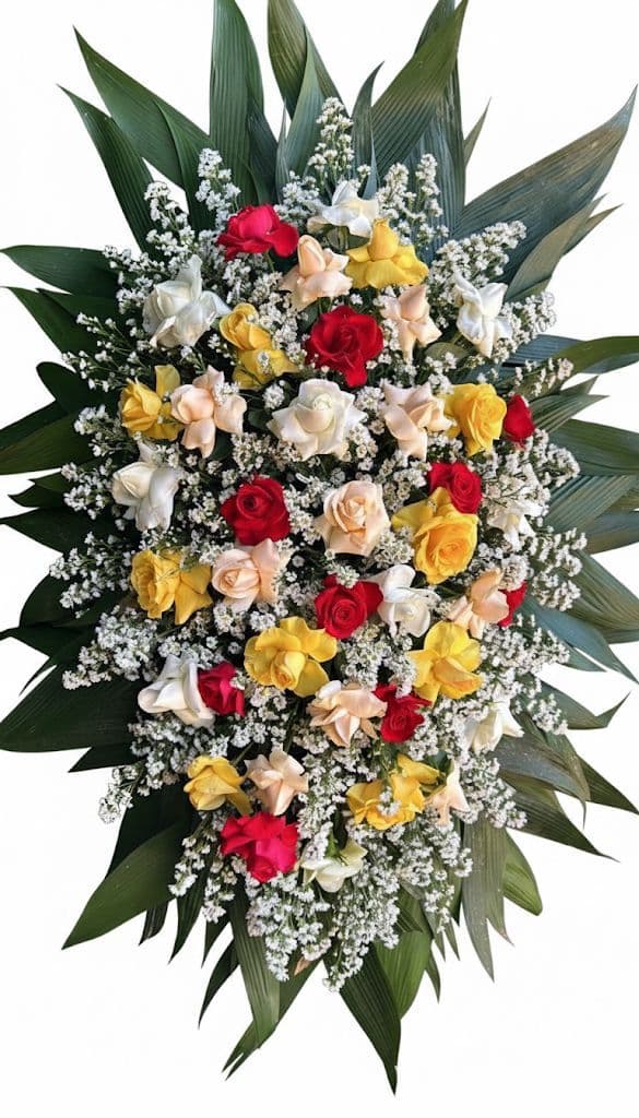 Coroa Rosas Coloridas — coroa de flores para velório em Brasília