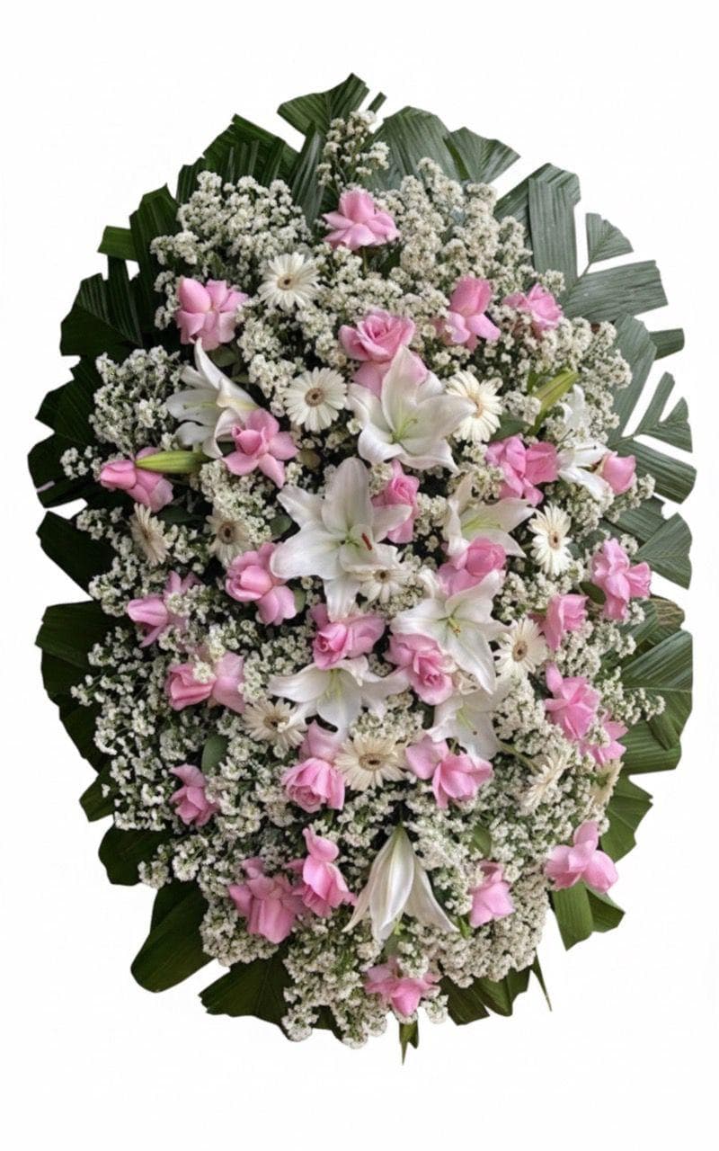 Coroa Rosas, Lírios e Astromélias — coroa de flores para velório em Brasília
