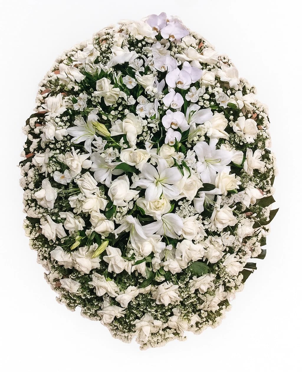 Coroa Rosas Vermelhas e Lírios Brancos — coroa de flores para velório em Brasília
